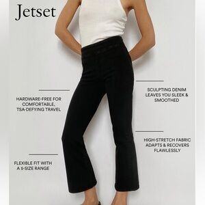 Frame Jetset Crop High Rise Mini Boot Cut Black Stretch Jeans Size 2 = 30-34